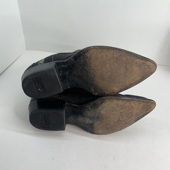 Los Altos Exotic Stingray Men's Size 8.5EE Black Leather Western Cowboy Boots - Picture 10 of 10